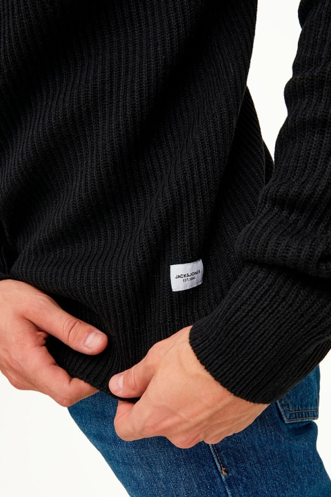 Jack & Jones JJPANNEL KNIT HALF ZIP Black