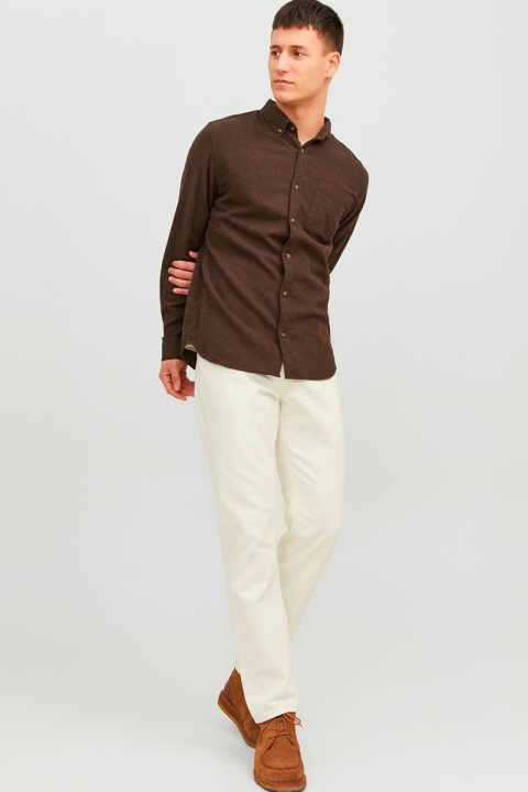 Jack & Jones Classic Melange Hemd L/S Seal Brown