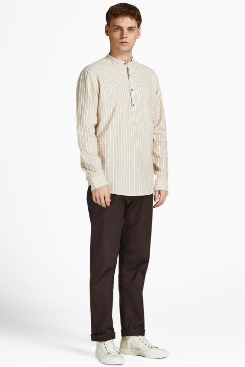 Jack & Jones JPRBLASUMMER HALF PLACKET Hemd L/S SN Curds & Whey