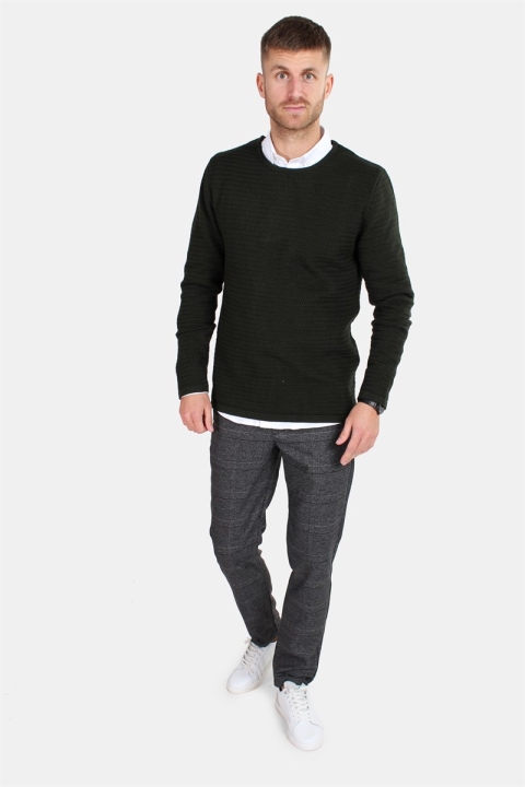 Clean Cut Aberdeen Crew Neck Stricken Dark Green Melange