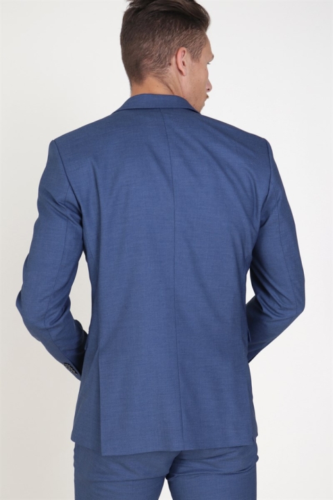 Selected Slim Mylo-Logan Blue StructUhre Blazer Dark Blue