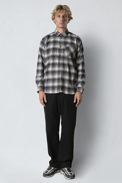 Fat Moose Forest flannel Hemd Mid grey/Light grey 001