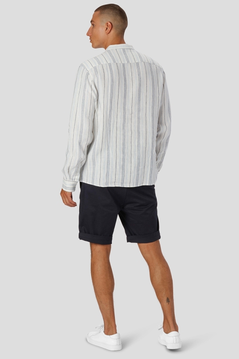 Clean Cut Copenhagen Bob Striped Mao Hemd L/S Ecru