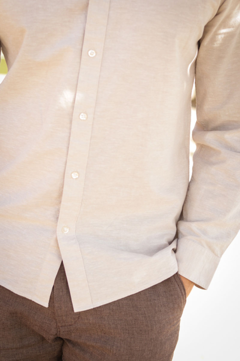 Selected Slim Sun Linen Hemd LS Pure Cashmere