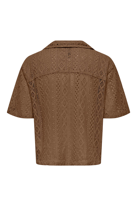 ONLY & SONS Novak Relax Resort SS Lace Hemd Sepia