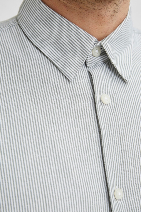 Selected SLHSLIMNEW-LINEN Hemd LS W NOOS Sea Spray Stripes