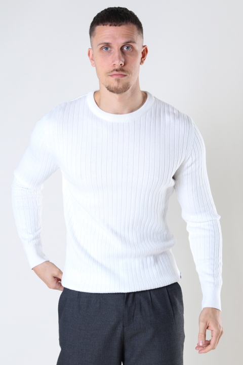 Kronstadt Jacksen rib crew knit Off White