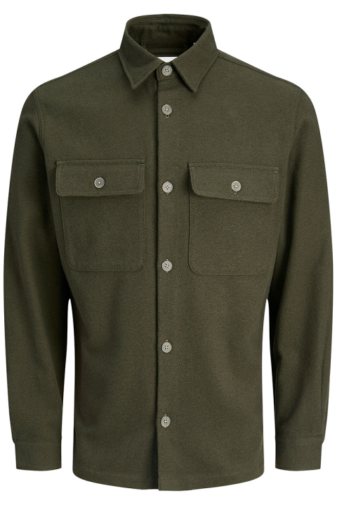 Jack & Jones Rayle Melange Solid LS Overshirt Peat