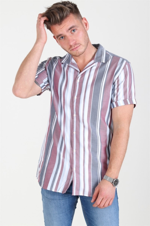 Jack & Jones Robert Stripe Hemd S/S Cordovan