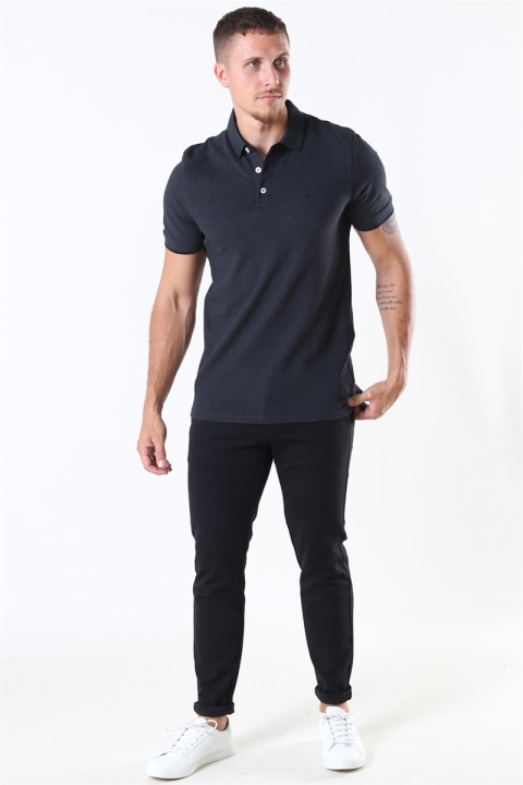 Jack & Jones PAULOS POLO SS Dark Grey Melange SLIM FIT - MELANGE