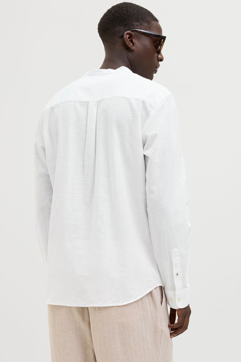Jack & Jones Summer Half Placket Hemd Ls White