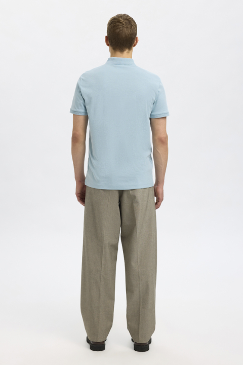 Selected Fave Zip Polo SS Winter Sky