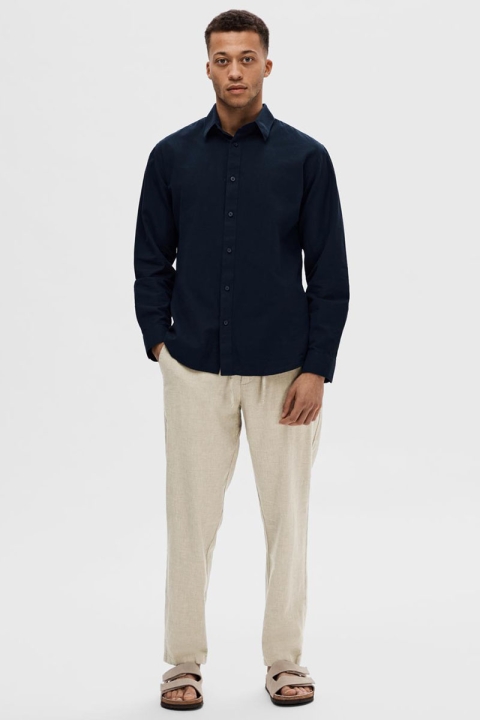 Selected Slim Sun Linen Hemd LS Sky Captain