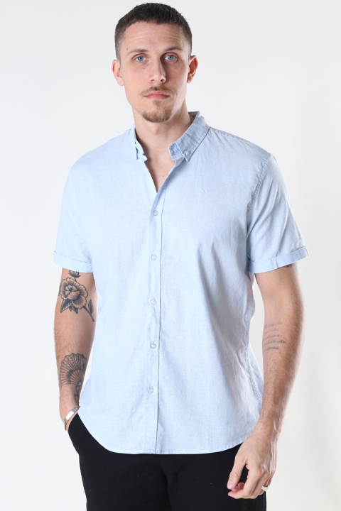 Clean Cut Copenhagen Cotton / Linnen Hemd S/S Sky Blue