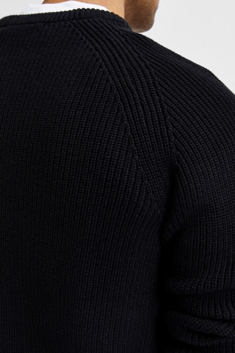 Selected SLHIRVEN LS KNIT CREW W NOOS Black