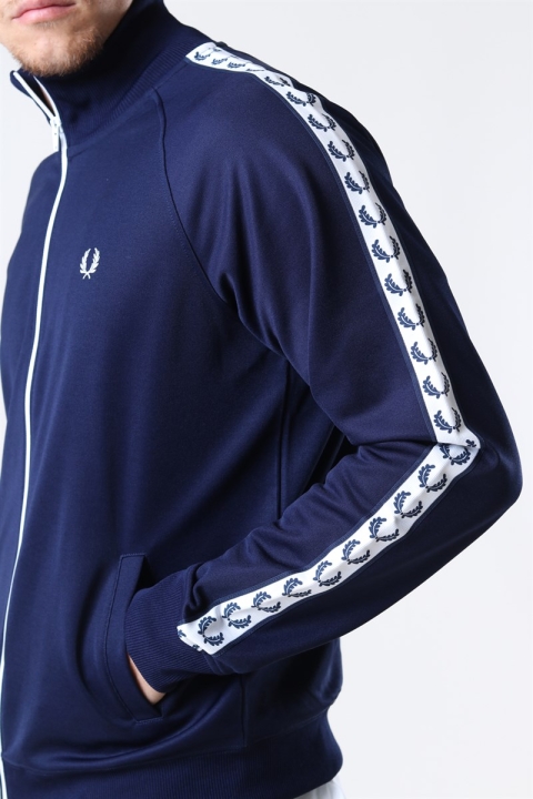 Fred Perry Taped Track Jacke Carbon Blue