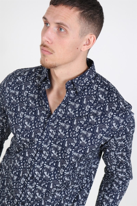 Jack & Jones Focus Paisley Hemd Navy Blazer