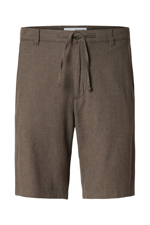 Selected Regular Brody Linen Shorts Chocolate Torte