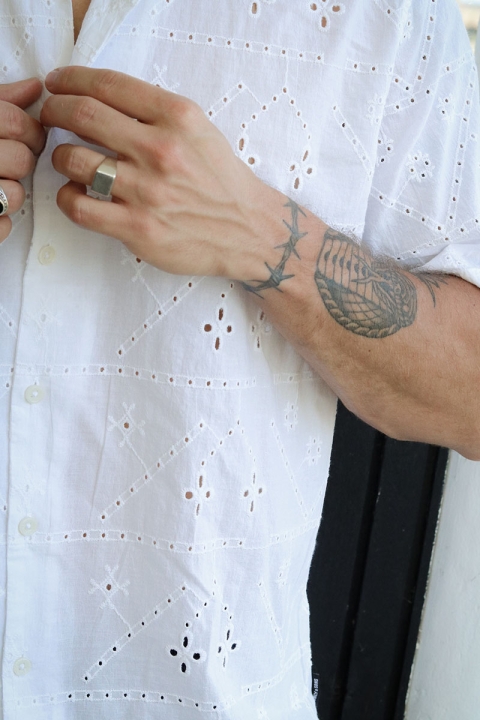 ONLY & SONS Aron Relax SS Chiffly Resort Hemd Bright White