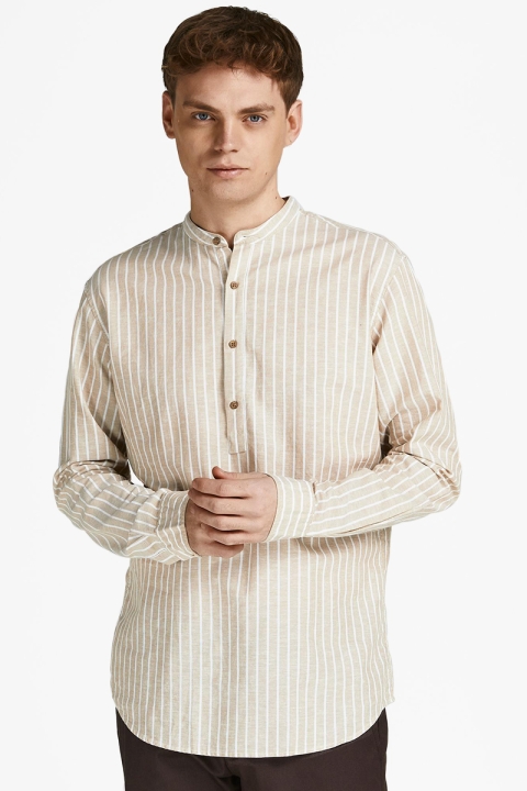 Jack & Jones JPRBLASUMMER HALF PLACKET Hemd L/S SN Curds & Whey