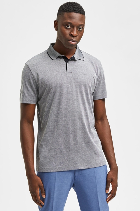 Selected SLHLEROY COOLMAX SS POLO B NOOS Medium Grey Melange