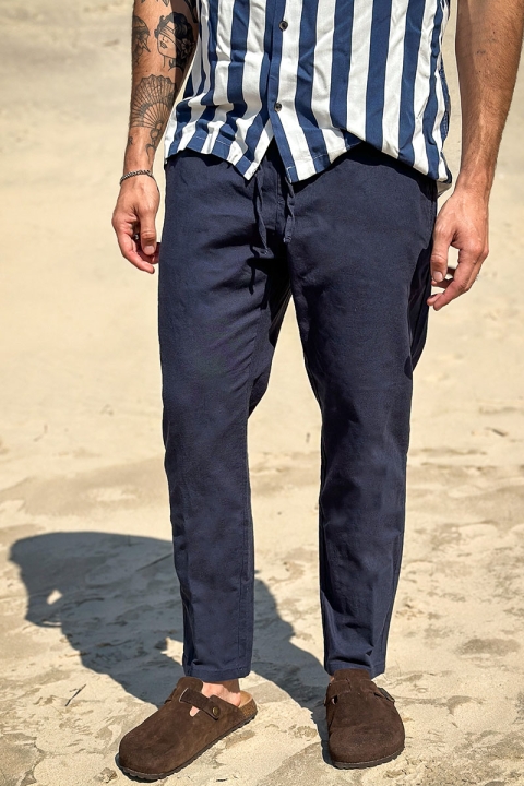 ONLY & SONS Linus Linen Pants  Dark Navy