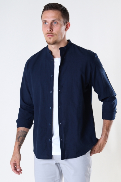 Selected SLHREGNEW-LINEN Hemd LS CHINA W Navy Blazer