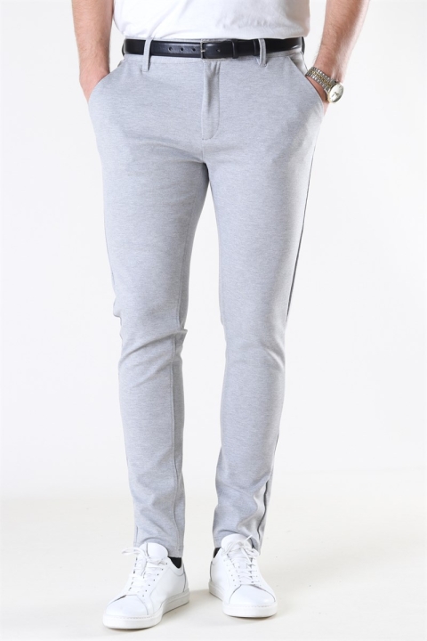 Denim Project Ponte Roma Plain Pants Light Grey Melange