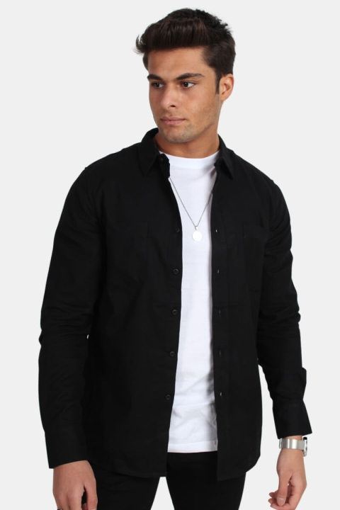 URBAN CLASSICS Flanell Hemd Black/Black