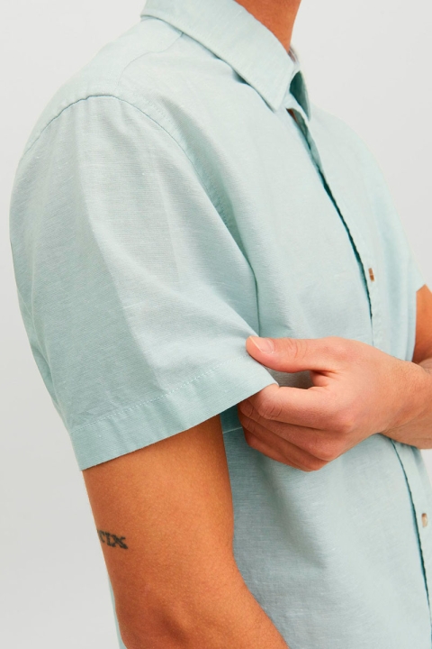 Jack & Jones Summer Linen Hemd SS Granite Green