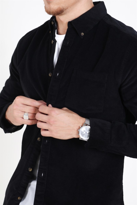 Only & Sons Georg Solid Corduroy Hemd Black