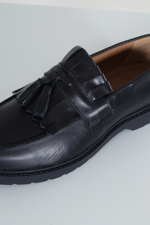 Selected Tim Leather Kiltie Loafer Black