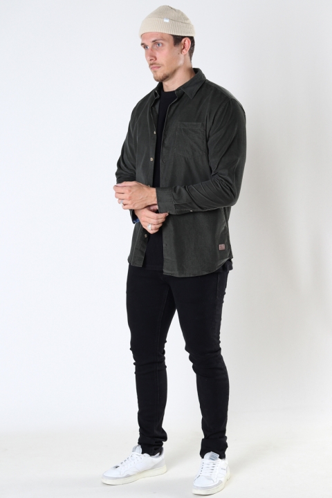 Jack & Jones JJKENDRICK CORD Hemd LS Forest Night /SLIM