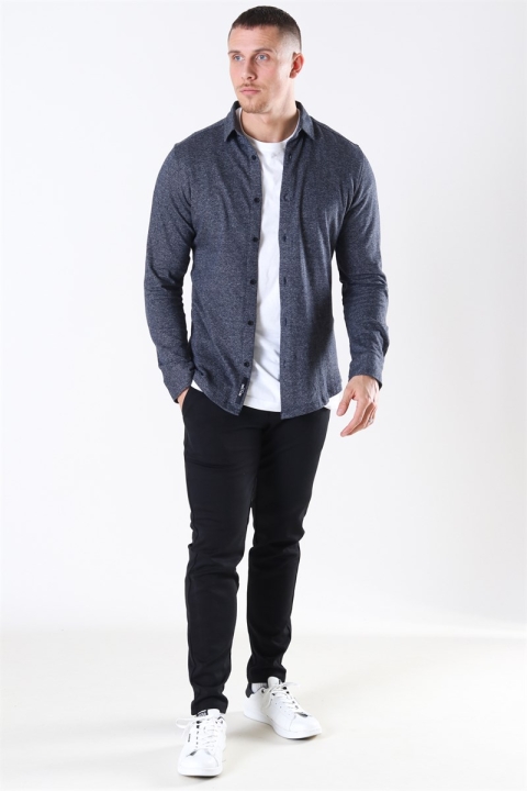 Only & Sons Gabriel LS Strikket Hemd Dark Navy