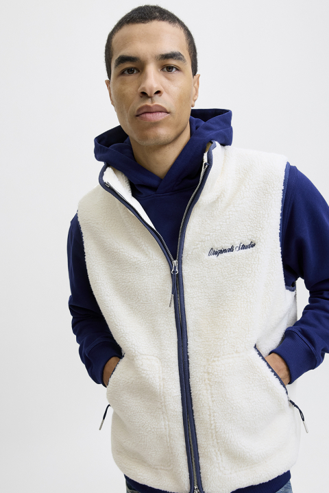 Jack & Jones Norrebro Teddy Bodywarmer Vest Ocean Cavern