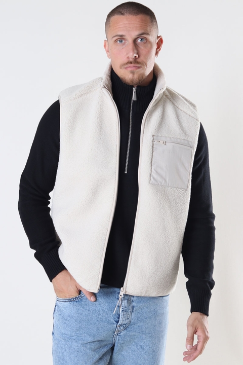 ONLY & SONS Dallas Sherpa Vest Silver Lining