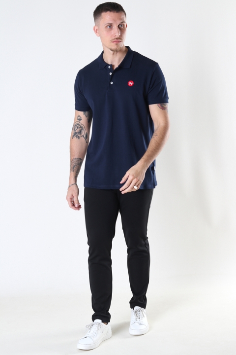 Kronstadt Albert Recycled cotton polo Navy