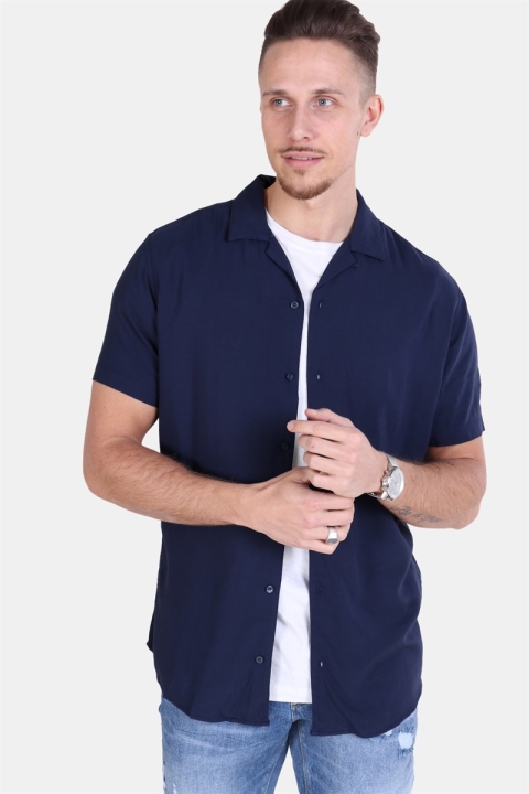 Jack & Jones Randy Resort Hemd S/S Solid Navy Blazer