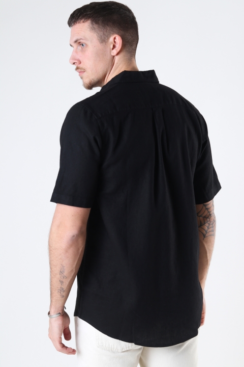 Denim project DP Linen ss Hemd 001 Black