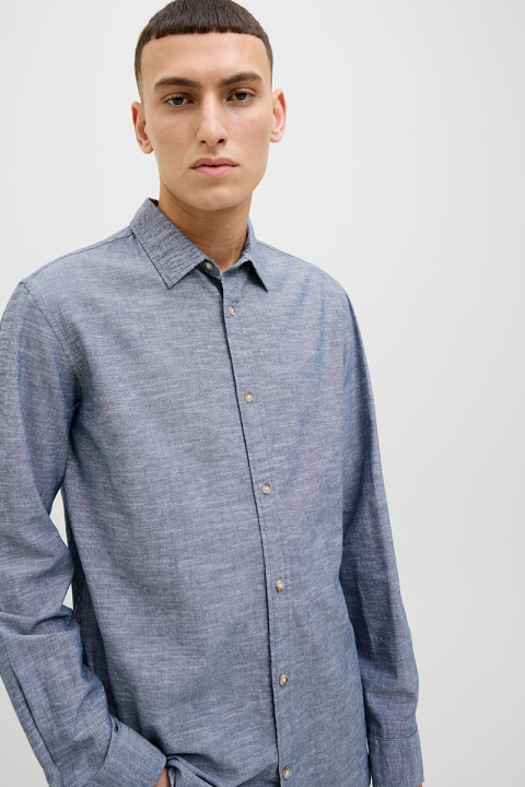 Jack & Jones Summer Linen Hemd LS Faded Denim