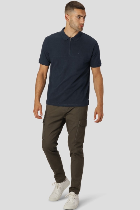 Clean Cut Copenhagen Will Zip Polo SS Navy