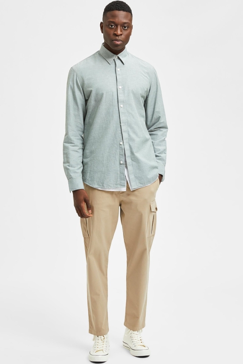 Selected SLHSLIMNEW-LINEN Hemd LS W NOOS Desert Sage