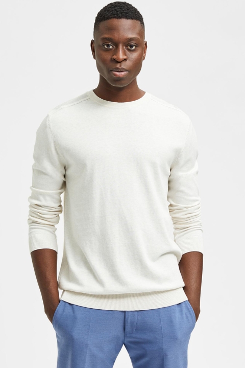 Selected Berg Crew Neck Egret Melange