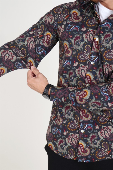 Only & Sons Frederik L/S Paisley Stretch Hemd Phantom