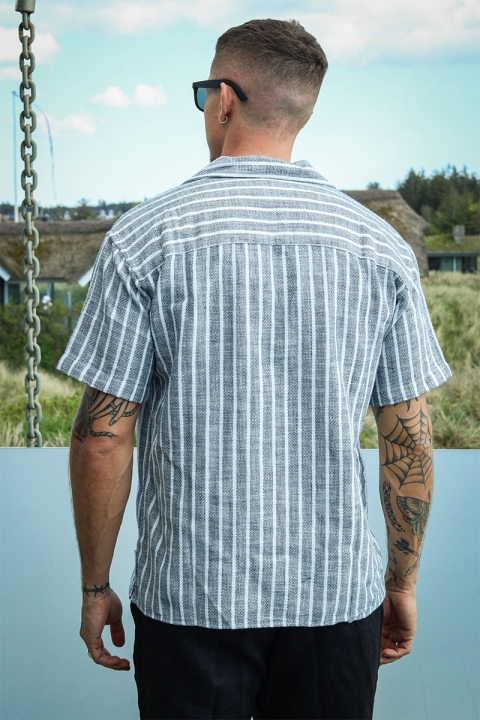 Jack & Jones Cabana Stripe Relaxed Hemd Sky Captain