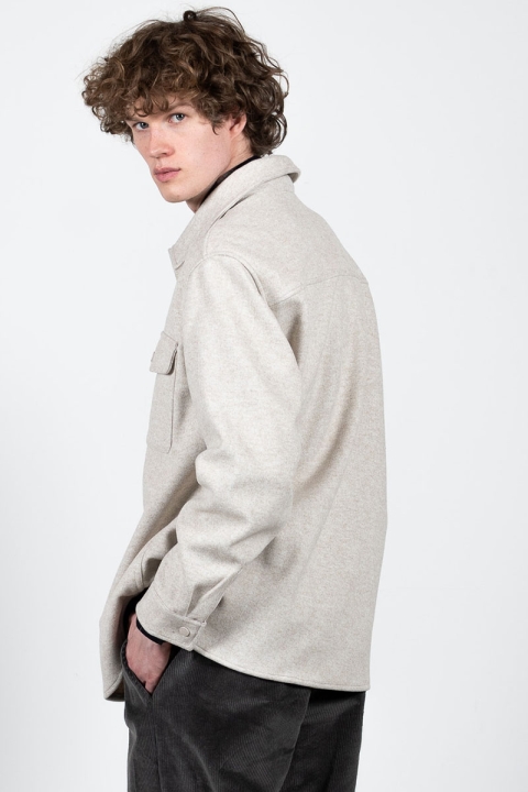 Clean Cut Copenhagen Dean Bonded Overshirt Soft Sand Melange