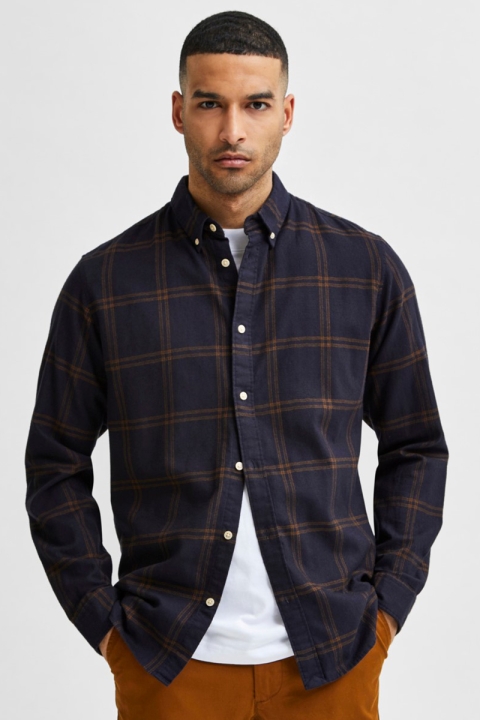 Selected SLHSLIMFLANNEL Hemd LS W NOOS Monks Robe Big check