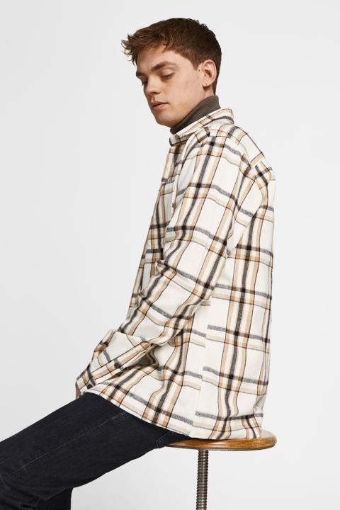 Jack & Jones JPRBLALOGAN FLANNEL OVERSHIRT L/S SN Cloud Dancer