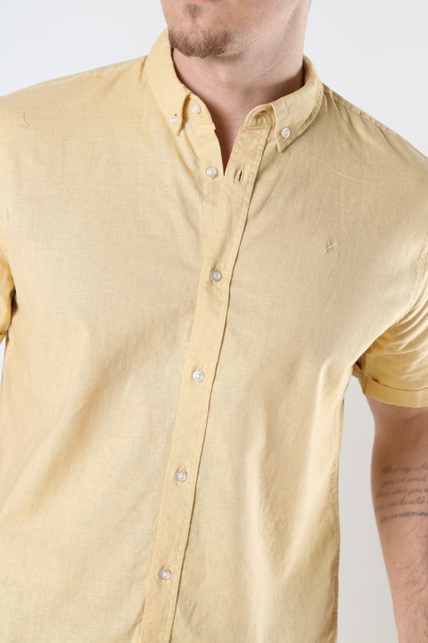 Clean Cut Copenhagen Cotton / Linnen Hemd S/S Pastel Yellow