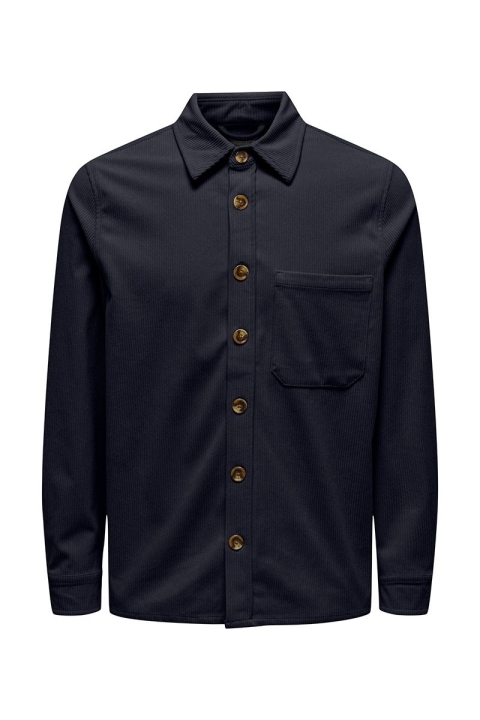 ONLY & SONS Tile Corduroy Hemd Dark Navy